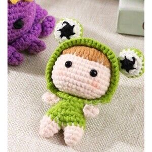 DIY Full Crochet Kit For Beginners Amigurumi Doll Girl + Video Tutorial